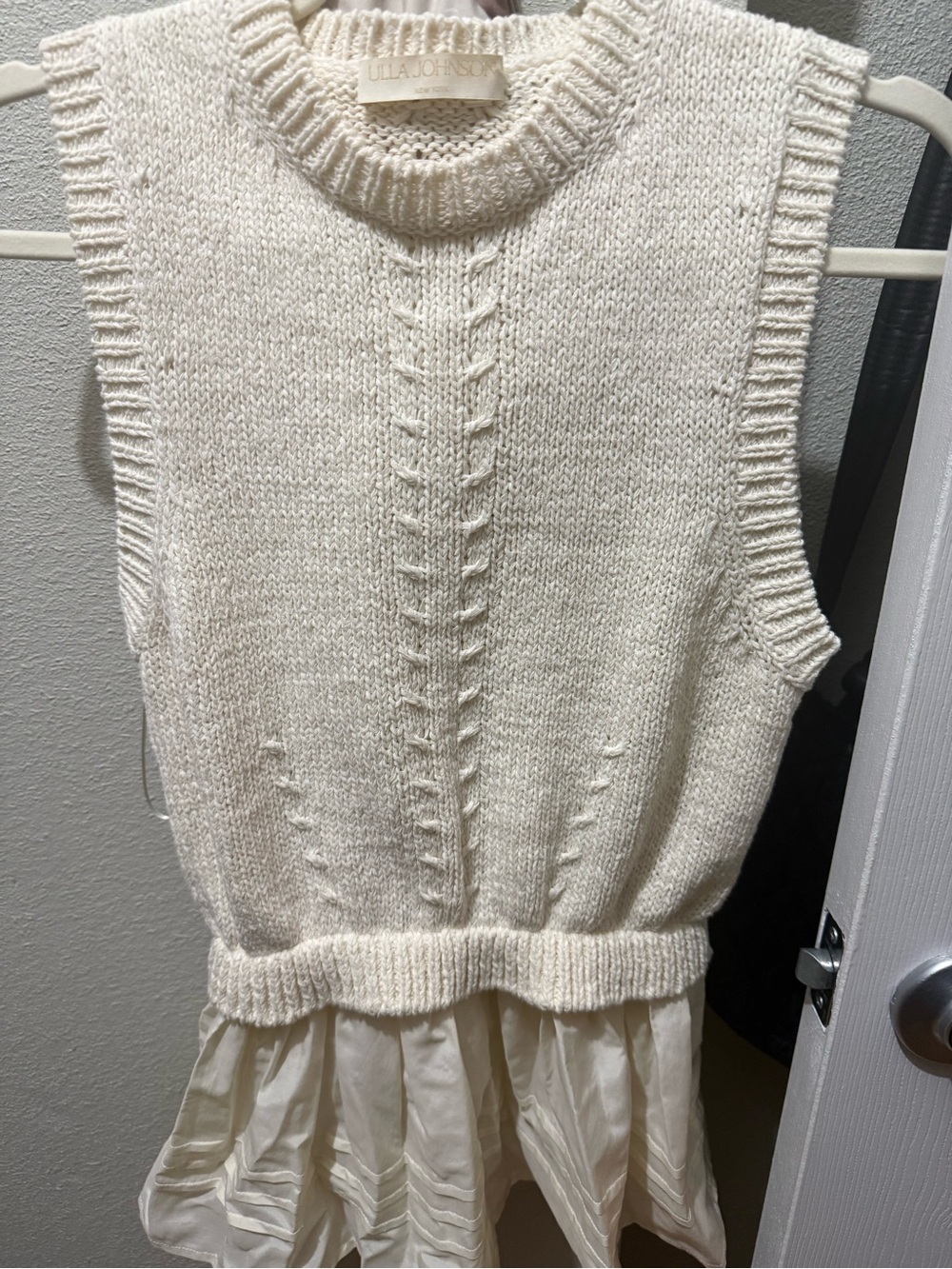Ulla Johnson Cream Cable-Knit Sleeveless Sweater Vest